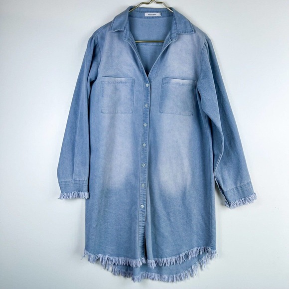 Francis Cabrel Dresses & Skirts - Francis Cabrel Worn-in Look Denim Chambray Dress Size M 100% Polyester